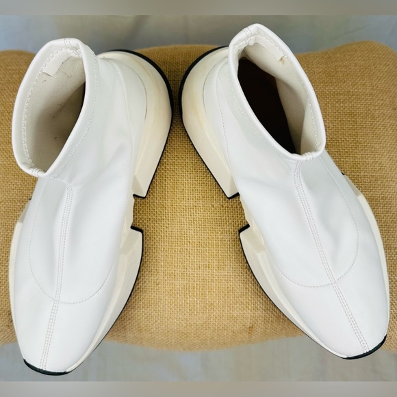 Auth Maison Margiela White High Top Leather Platform MM 6 Sneakers,38, ITALY - Picture 5 of 10